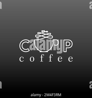 Semplice ed unico Line out latte caffè tazzina immagine grafica icona logo design astratto concetto vettoriale stock. simbolo relativo a bevande o caffè. Illustrazione Vettoriale