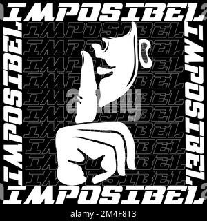 Slogan premium imposible, trendy tipografia grafica t shirt stampa vettoriale ilustration design.EPS 10 Illustrazione Vettoriale
