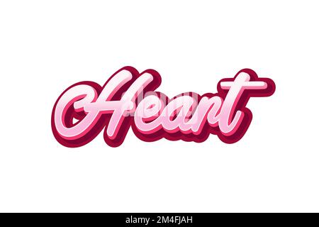 Effetto stile testo a cuore. Design con scritte. Foto Stock