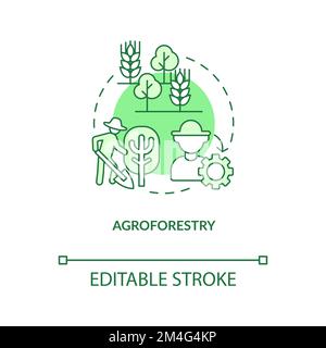 Agroforestry concetto verde icona Illustrazione Vettoriale