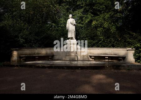 Franz Liszt monumento nel Parco sulla ILM, Germania, Thueringen, Weimar Foto Stock