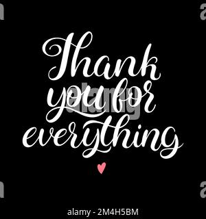 Grazie per tutto calligraphy vettore illustrazione Illustrazione Vettoriale