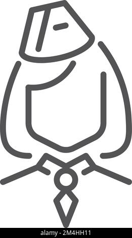 Icona dell'operatore di volo. Simbolo lineare del personale dell'aviazione Illustrazione Vettoriale