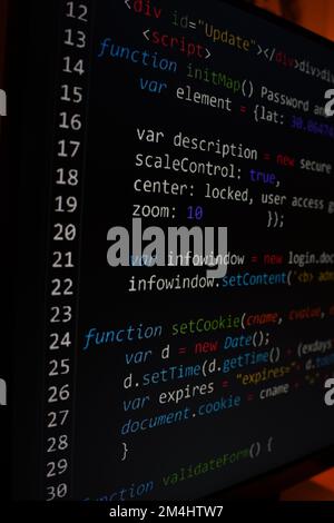 Programmazione del codice sorgente di SQL php sullo schermo Foto Stock