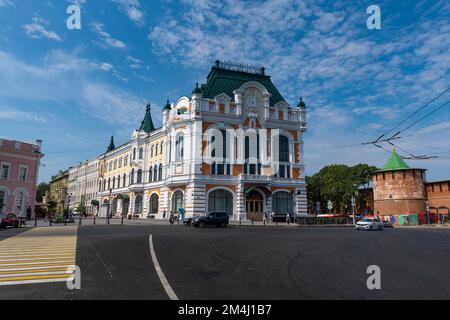 Case storiche nella zona pedonale, Nizhny Novgorod, Russia Foto Stock