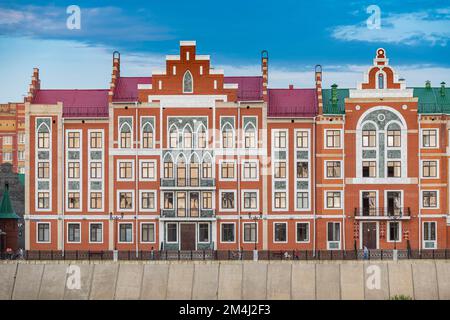 Case costruite nello stile di Bruges a Yoshkar-Ola, Russia Foto Stock