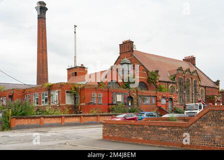 Hartley's Village, Aintree, Liverpool 9. Che cosa rimane della fabbrica di Inceppamento originale. Questa immagine è stata ripresa nel luglio 2022. Foto Stock