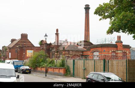 Hartley's Village, Aintree, Liverpool 9. Che cosa rimane della fabbrica di Inceppamento originale. Questa immagine è stata ripresa nel luglio 2022. Foto Stock