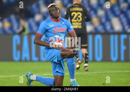 Napoli, Italia. 21st Dec, 2022. Victor Osimhen di SSC Napoli durante la partita di calcio amichevole SSC Napoli contro Lille allo stadio Diego Armando Maradona Credit: Independent Photo Agency/Alamy Live News Foto Stock