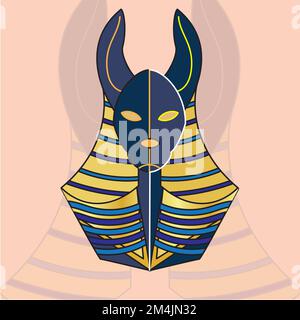 Isolato colorato anubis vecchio egitto icona vettore Illustrazione Vettoriale