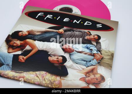 Edizione speciale commemorativa per il 25th° anniversario. Colonna sonora per i più famosi amici del programma televisivo. TV show musica vinile disco LP American tv sitcom Foto Stock