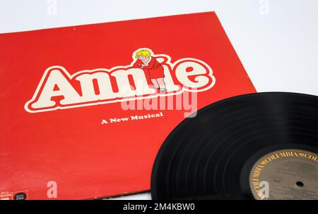 Annie è un musical di Broadway basato sul famoso fumetto di Harold Gray Little Orphan Annie basato sulla poesia del 1885 Little Orphan Annie Foto Stock