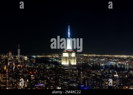 Vista mozzafiato dal tramonto dello skyline di New York. Summit One Vanderbilt. Foto Stock