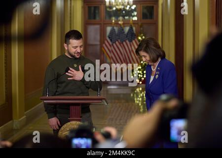 Il presidente ucraino Volodymyr Zelensky visita il presidente americano Joe Biden, il segretario di Stato Tony Blinken, il presidente della Camera Nancy Pelosi, il vicepresidente Kamala Harris e parla prima di una riunione congiunta del Congresso degli Stati Uniti. Foto: Ufficio presidenziale Ucraina Foto Stock