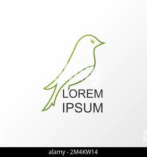 Semplice e attraente Bird in linea fuori forma immagine grafica icona logo design astratto concetto vettore stock. simbolo relativo al piccione o all'animale. Illustrazione Vettoriale