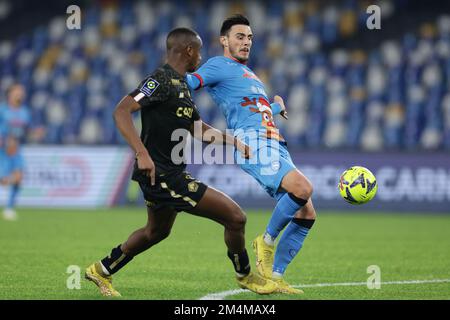 Napoli, Italia. 21st Dec, 2022. Eljif Elmas di SSC Napoli durante la partita di calcio amichevole tra SSC Napoli e LOSC Lille allo stadio Diego Armando Maradona di Napoli (Italia), 21st dicembre 2022. Foto Cesare Purini/Insidefoto Credit: Insidefoto di andrea staccioli/Alamy Live News Foto Stock