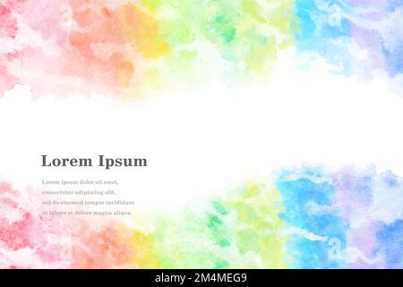 astratto arcobaleno colore onda, grunge naturale acquerello sfondo texture, illustrazione colorata Foto Stock