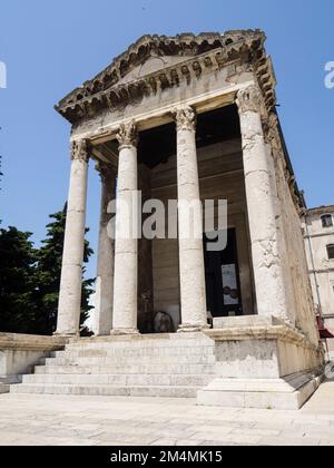 Tempio di Augusto, Foro, Pola, Istria, Croazia Foto Stock