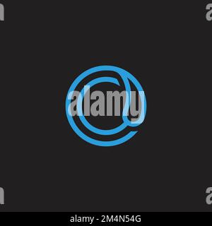 lettera c cerchio contorno goccia acqua logo vettore Illustrazione Vettoriale