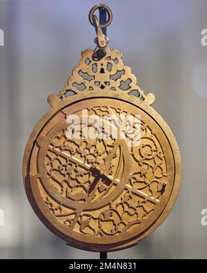 17th Astrolabe centuario di Jamal al-DIN ibn Muqim Foto Stock