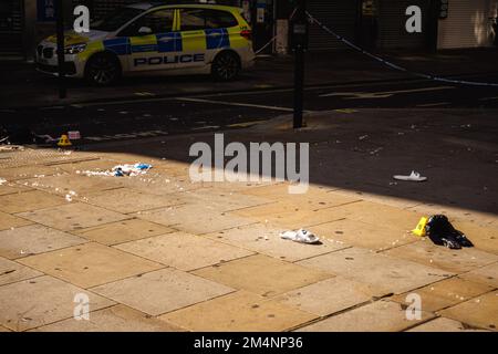 Una scena criminale vicino a Leicester Square. Foto Stock