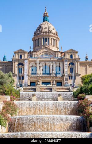 Vista alla galleria d'arte del Palazzo Nazionale di Montjuic, Barcellona, Spagna Foto Stock