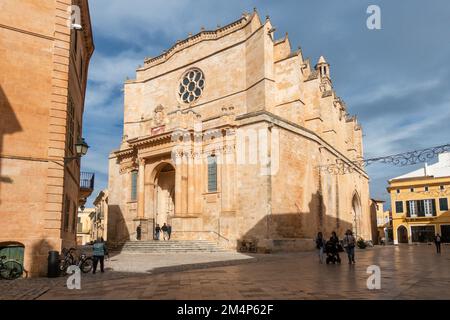 Cattedrale Basilica di Ciutadella de Menorca, Minorca, Isole Baleari, Spagna. Foto Stock