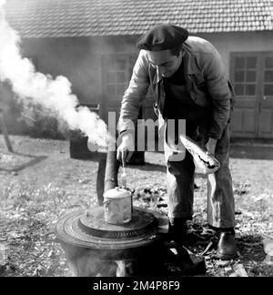 Turbomeca motori aerei fabbrica. Fotografie dei programmi di Marshall Plan, mostre e personale Foto Stock