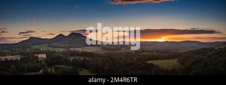 Tramonto su Scott's View, ai confini scozzesi Foto Stock