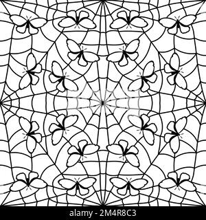 Estate farfalla senza cuciture animali linea arte doodle modello per avvolgere carta e bambini abiti stampa, tessuti e biancheria e confezioni festive. Alto Foto Stock