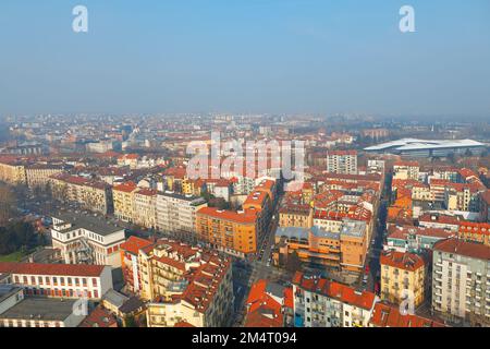 Torino Città Italiana Vista dall'alto . Veduta aerea della città di Torino Foto Stock