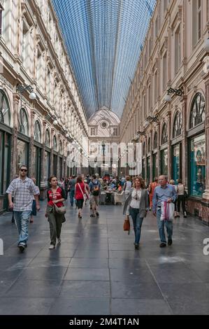 All'interno delle gallerie Arcade di Bruxelles, Belgio, Foto Stock