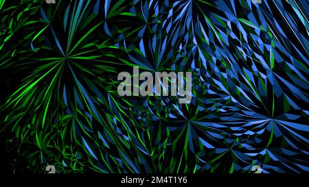 Specchi scorrevoli verdi. Design.parti triangolari dagli specchi in astrazione che si allontanano in direzioni diverse. Riprese in 4K di alta qualità Foto Stock