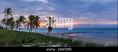 Alba di colore alla spiaggia di Smathers nel Key West, Florida. Foto Stock