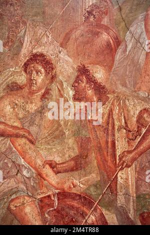 Particolare da “ Achille a Sciro ” - affesco - Pompei, Casa dei Dioscuri, tablino, parete sud - i sec. D.C. Foto Stock