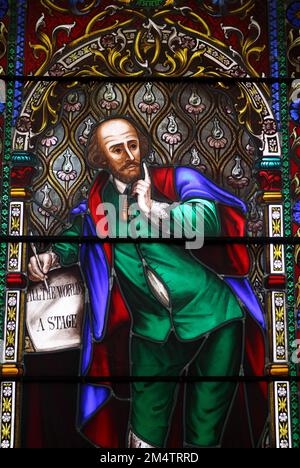 La finestra di Shakespeare presso la Biblioteca di Stato di Melbourne Victoria Foto Stock