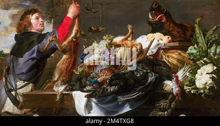 Frans Snyders pittura, Still Life con un Cacciatore, olio su tela, 1614 Foto Stock