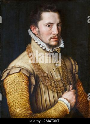 Antonis Mor (e bottega), Ritratto di un uomo, pittura ad olio su tela, 1561 Foto Stock