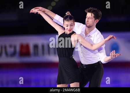 Palavela, Torino, Italia, 11 dicembre 2022, Anastasia Golubeva e Hektor Giotopoulos Moore (Australia - Junior Pairs 1st° posto) durante il 2022 ISU Skat Foto Stock