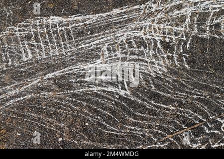 Pavimento in cemento graffiato a Teresopolis, Rio de Janeiro, Brasile Foto Stock