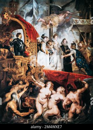 Sir Peter Paul Rubens, sbarco a Marsiglia di Maria De' Medici. Rubens è stato Un artista fiammingo, Diplomat. È considerato il più influente Foto Stock