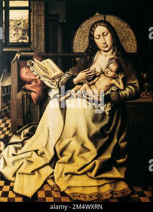 Robert Campin. La Vergine e il Bambino prima Di Un Firescreening. 1430 di Early Netherlandish Painter Robert Campin Foto Stock