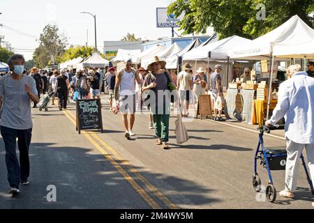 Visto al mercato di un agricoltore a Los Angeles, California, USA. Foto Stock