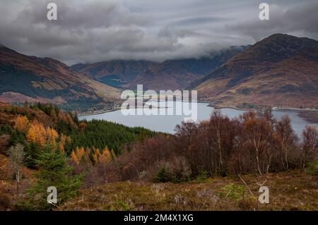 Guardando verso il basso su Loch Duich dalla Glen ELG Road Foto Stock