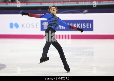 Ilia Malinin (USA) Men Free Skating durante il Gran Premio di Figura Skating finale Torino 2022 (Italia) Foto Stock