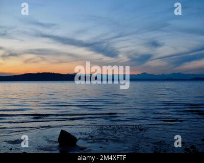 Tramonto a Steilacoom Foto Stock