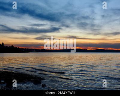 Tramonto a Steilacoom Foto Stock