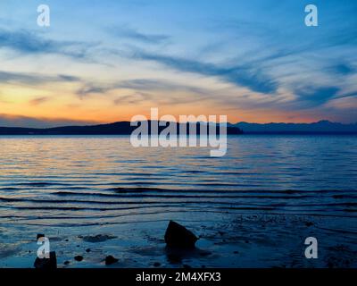 Tramonto a Steilacoom Foto Stock