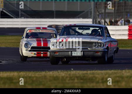 Fred Shepherd, Bill Shepherd, Ford Galaxie, Shaun Balfe, Ford Lotus Cortina, Adrian Flux Trophy per Transatlantic Pre ’66 Touring Cars, prevalentemente Foto Stock