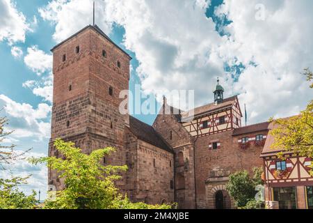 Germania, Baviera, Norimberga, Torre delle Eaterne e Burggrafenburg Foto Stock